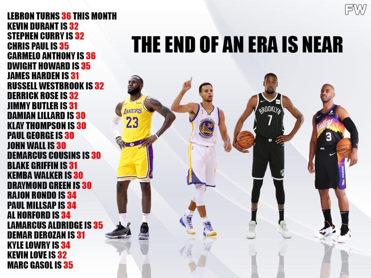The End Of An Era Is Near: LeBron James Turns 36 This Month, Stephen Curry Is 32, Kevin Durant Is 32, Chris Paul Is 35