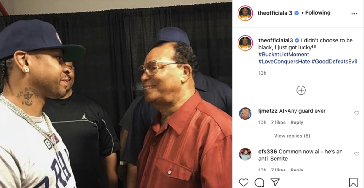 Allen Iverson Uploaded A Photo With Louis Farrakhan On IG