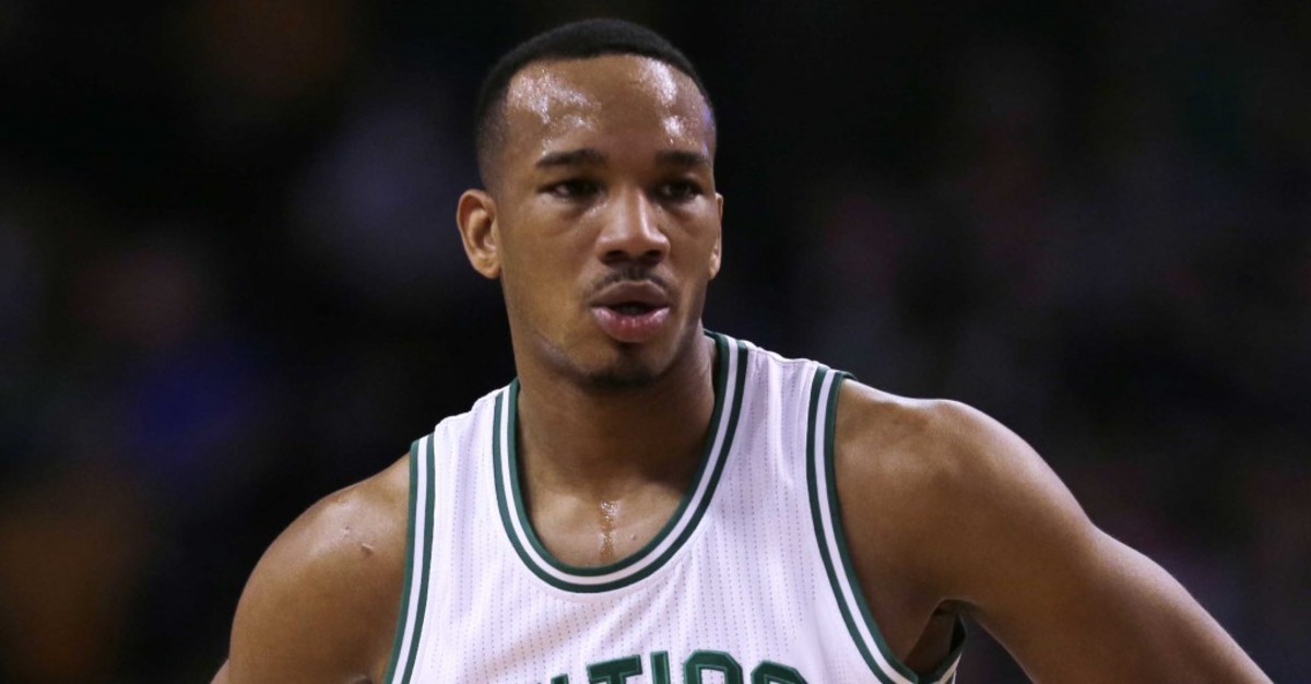 Boston Celtics guard Avery Bradley (0) waits for a foul shot during the first quarter of an NBA basketball game in Boston, Friday, Nov. 6, 2015. (AP Photo/Charles Krupa)