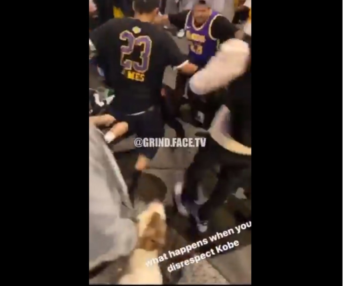 Lakers Fans Beat Man Yelling 'F*** Kobe' Amid Title Celebrations