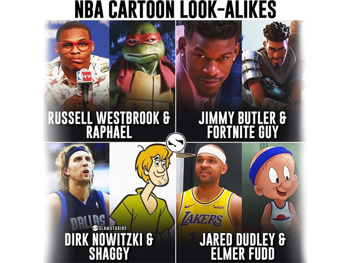 NBA Cartoon Look-Alikes: Russell Westbrook And Raphael, Draymond Green And Donkey