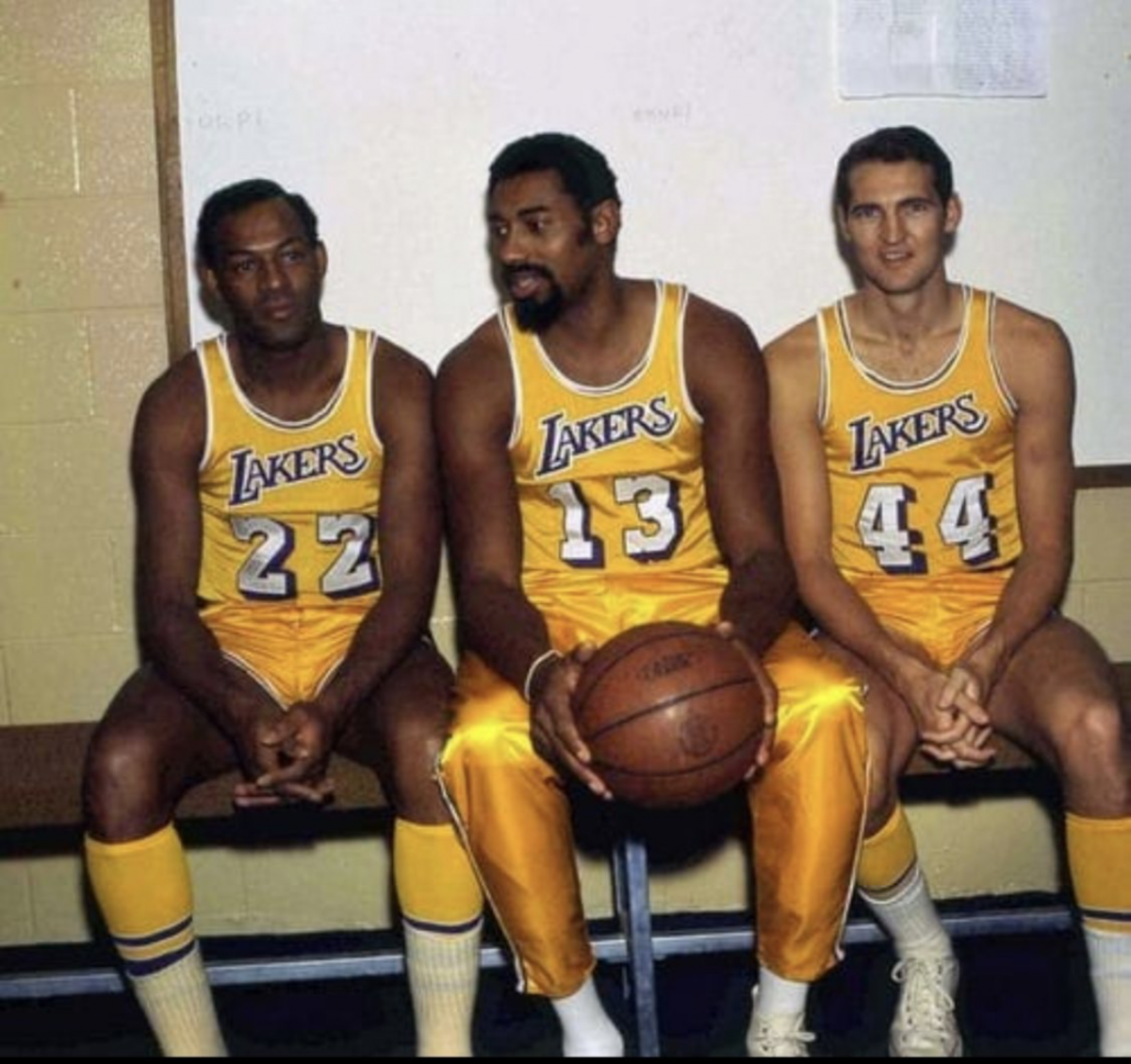 Wilt Chamberlain, Jerry West and Elgin Baylo