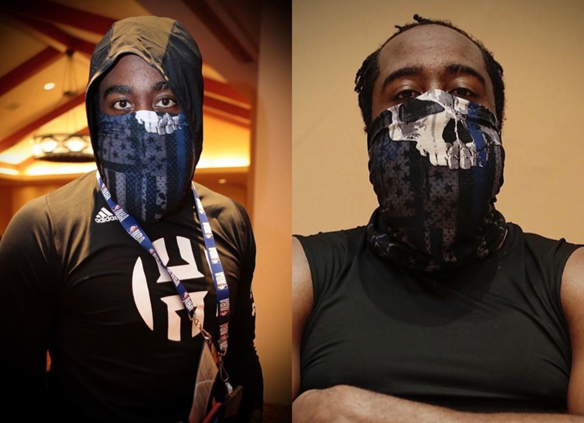 James Harden Wore A Blue Lives Matter Mask At The NBA Bubble