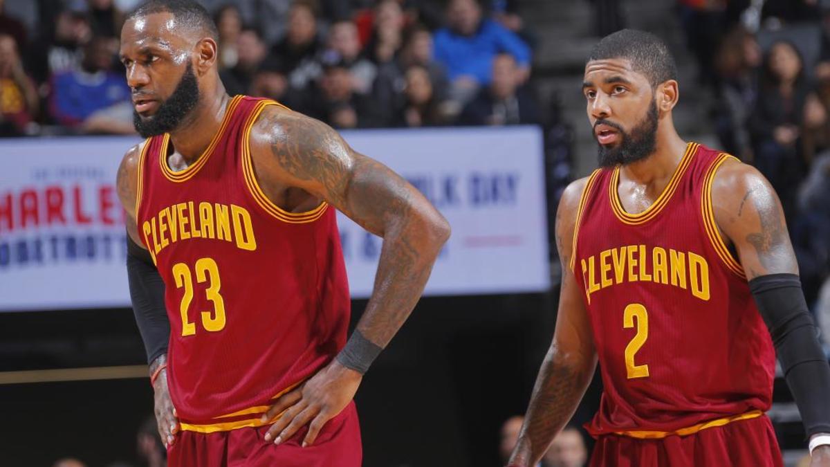 LeBron James Kyrie Irving road uni iso