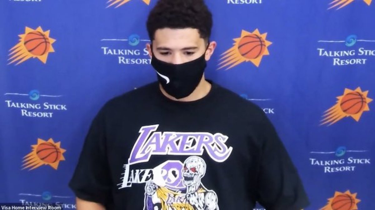 Devin Booker Is Rocking Los Angeles Lakers Shirt After 4th Win In The Bubble