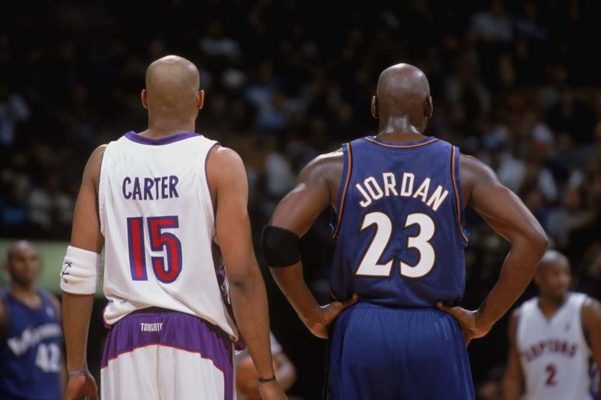 38-Year-Old Michael Jordan Locked Up Vince Carter To 0 Points In The Second Half After Vince Carter Said He Didn't Care Who Guards Him