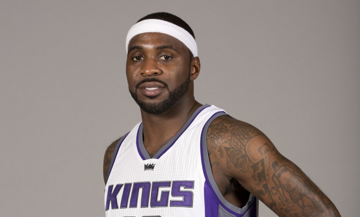 Sacramento Kings guard Ty Lawson poses for photos during the NBA basketball team's media day Monday, Sept. 26, 2016, in Sacramento, Calif. Lawson,a free agent, signed a one-year contract with Kings in August. (AP Photo/Rich Pedroncelli)