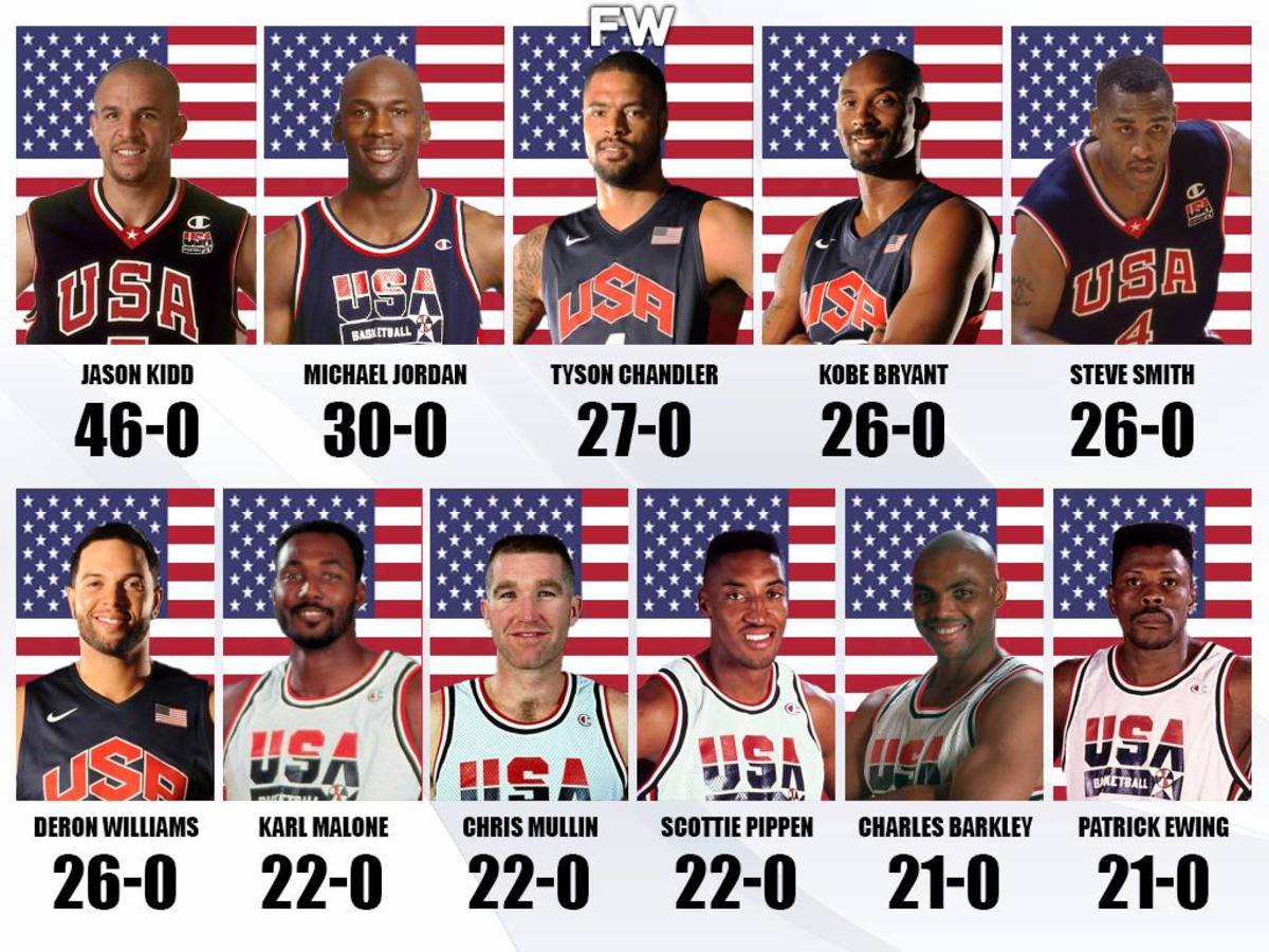 NBA Stars Who Never Lost With Team USA: Jason Kidd 46-0, Michael Jordan 30-0