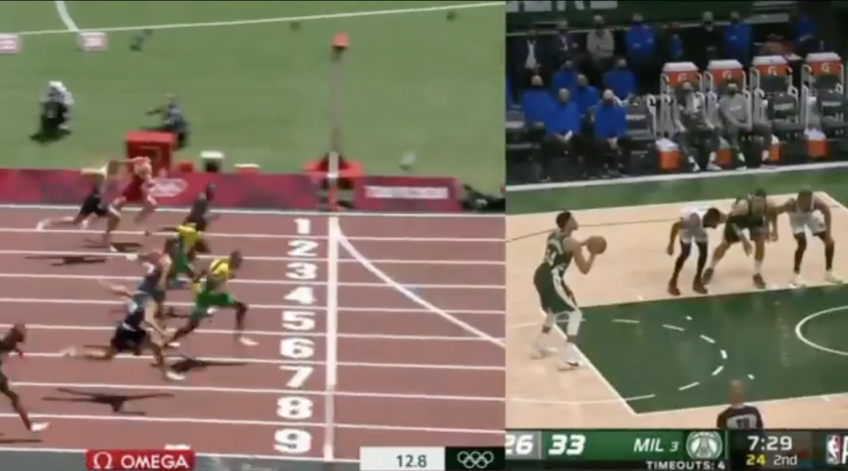 110 Meters Hurdle Race Finishes Before Giannis Antetokounmpo Takes A