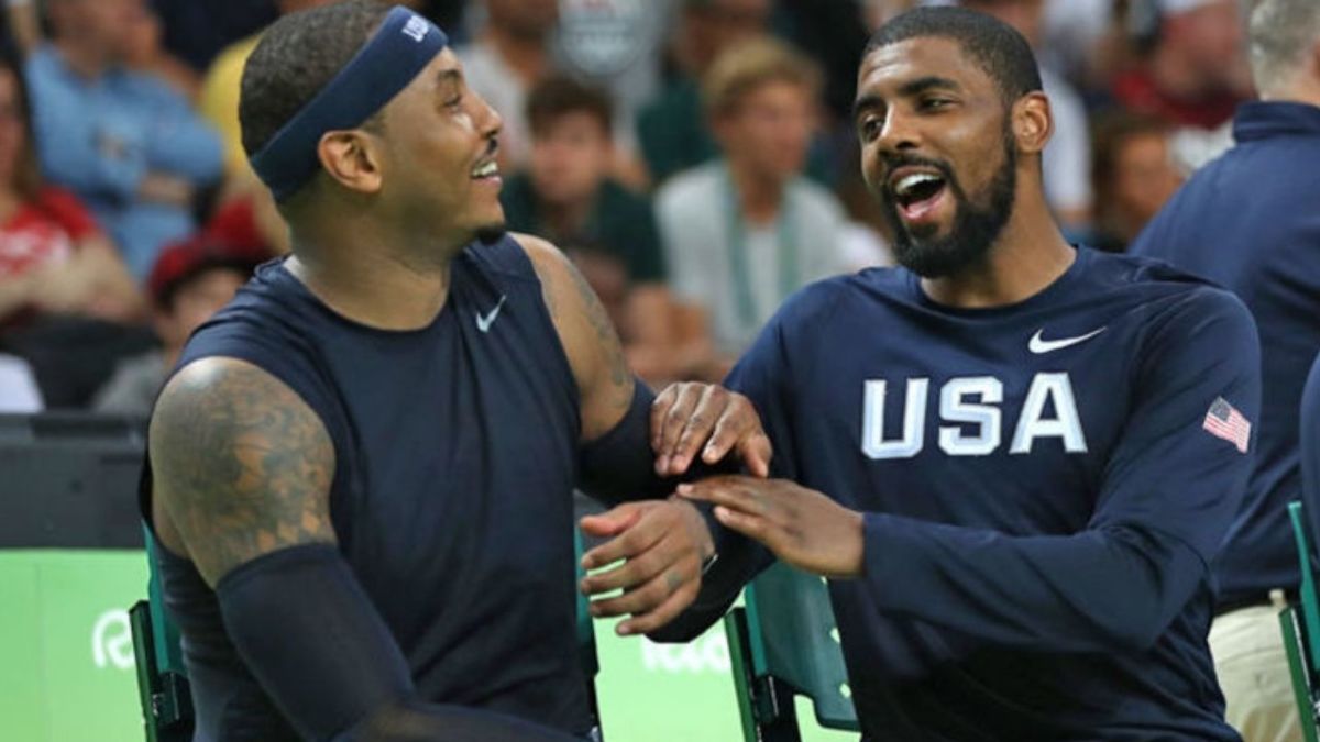 Carmelo Anthony And Kyrie Irving Trade Buckets At Pick Up Game