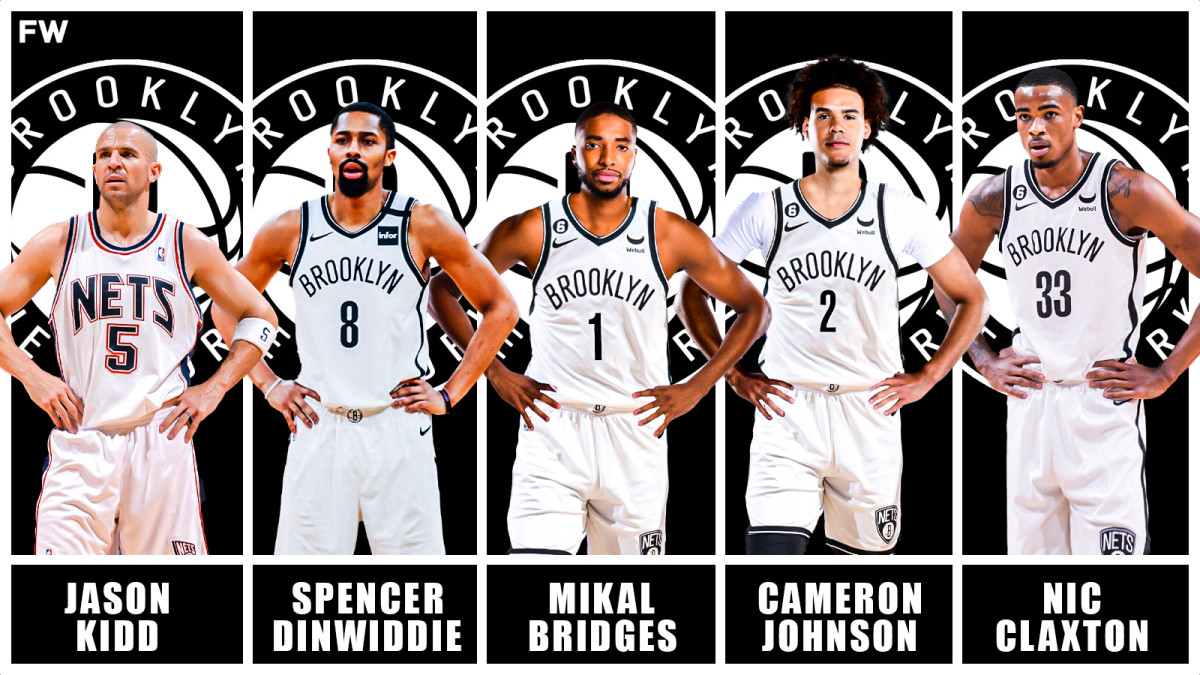 Jason Kidd, Spencer Dinwiddie, Mikal Bridges, Cameron Johnson, and Nic Claxton