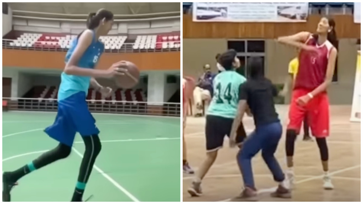 A 7 0 Feet Tall Girl Playing Basketball Goes Viral Fadeaway World