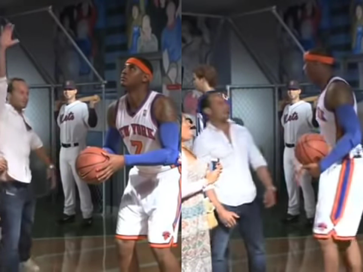 When Carmelo Anthony Pranked Fans Pretending He Was A Wax Figure: "He Is Looking Real... Oh My God!"