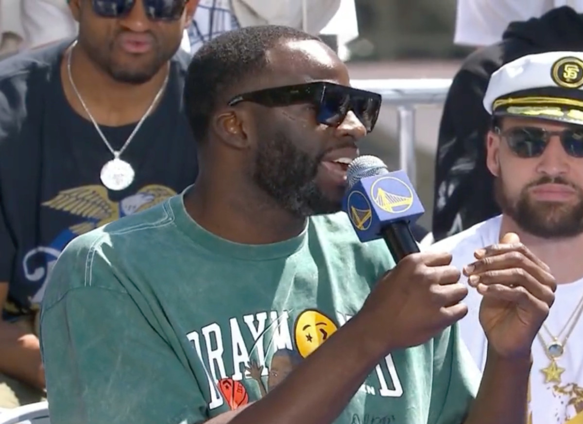 Draymond Green Pops Off During The Warriors' Championship Parade: "I Told Y'all Don't Let Us Win The F**king Championship... So I'm Just Going To Continue To Destroy People On Twitter."