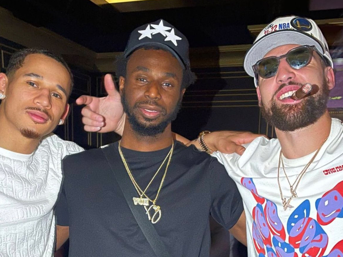 NBA Fans Love How Lit Andrew Wiggins Looks In Klay Thompson's Story Of A Las Vegas Party: "My Man Wiggs Hanging On For Dear Life."