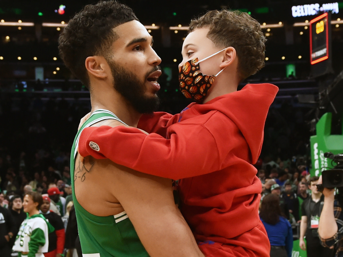 Jayson Tatum Opens Up On Why He Writes His Son Deuce's Name On All Of His Sneakers: "Deuce Is The Real Superstar In Boston."