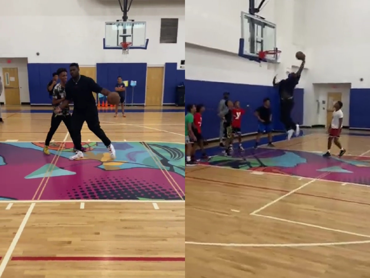 Zion Williamson Spotted Trash Talking And Dunking On Children At Local New Orleans Gym
