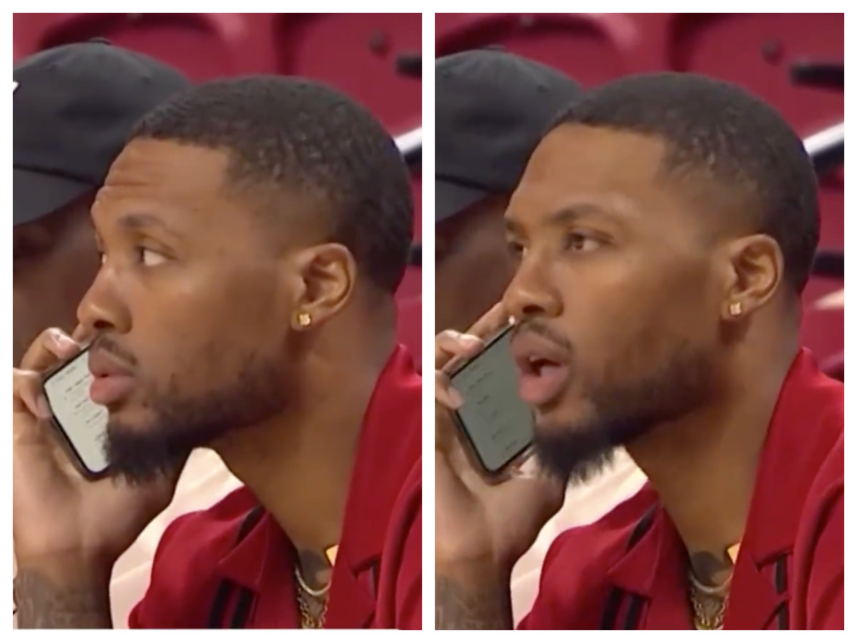 NBA Fans Roast Damian Lillard After He Was Seen Pretending To Talk On The Phone While At A Summer League Game: "Damn, Dame Got Caught In 4K"