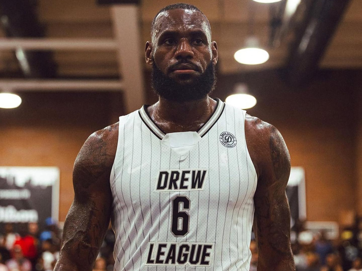 LeBron James Covered Up The Adidas Logo On His Drew League Jersey