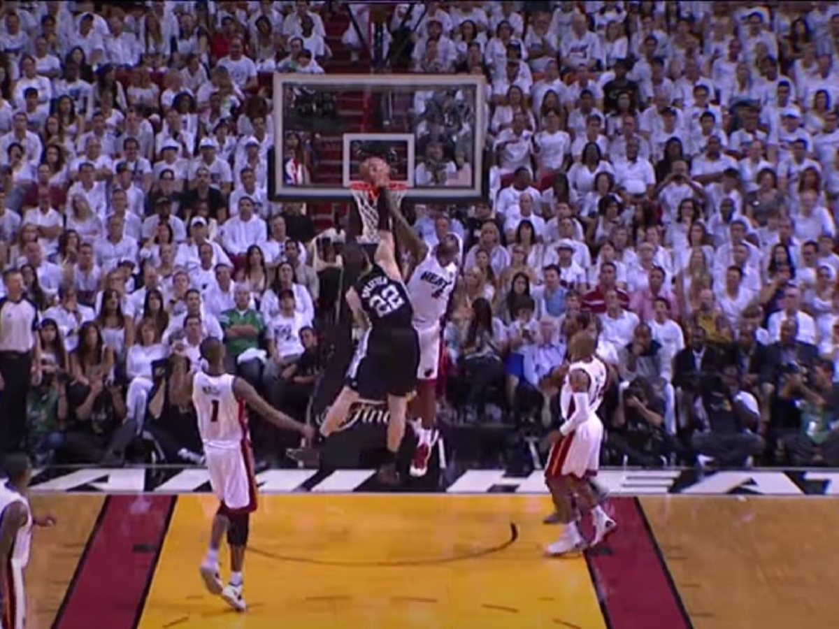 LeBron James Had A Huge Block Against Tiago Splitter, Assisted Ray Allen, Stole The Ball And Dunked It In The Next Play To Send Heat Fans Into A Frenzy
