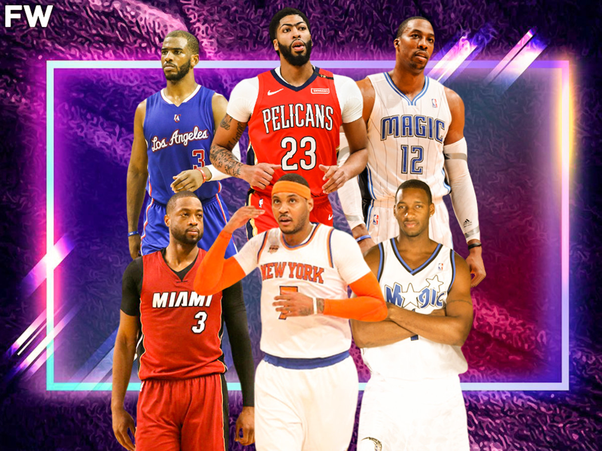 NBA Fans Debate Who Would Come Off The Bench Between Chris Paul, Dwyane Wade, Carmelo Anthony, Tracy McGrady, Anthony Davis, And Dwight Howard In Their Primes: "Wade You Gotta Take A Seat My Boy."