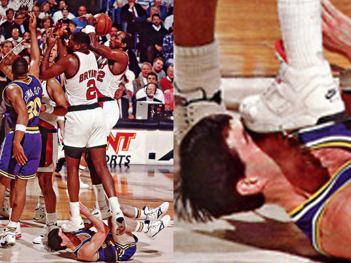 Mark Bryant Stepped Directly On John Stocktons Face During A 1991 Utah Jazz Vs Portland Trail 