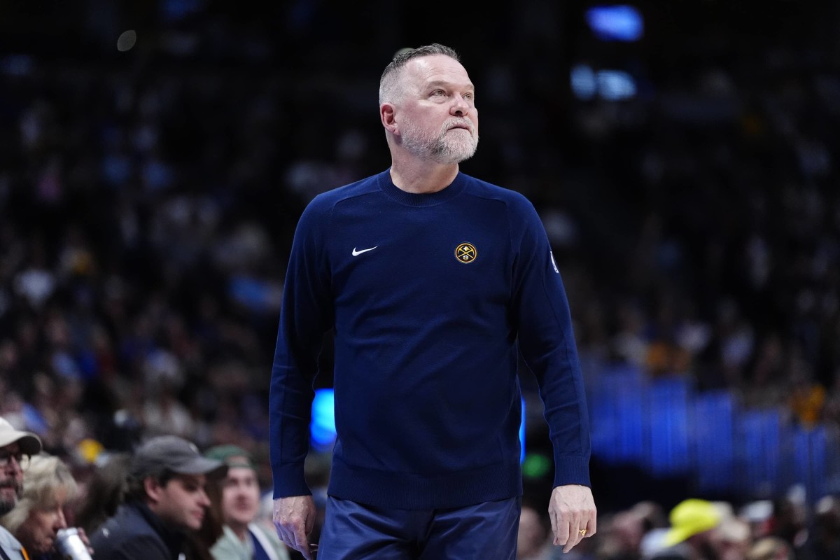 Denver Nuggets head coach Michael Malone during the second quarter against the Utah Jazz at Ball Arena.