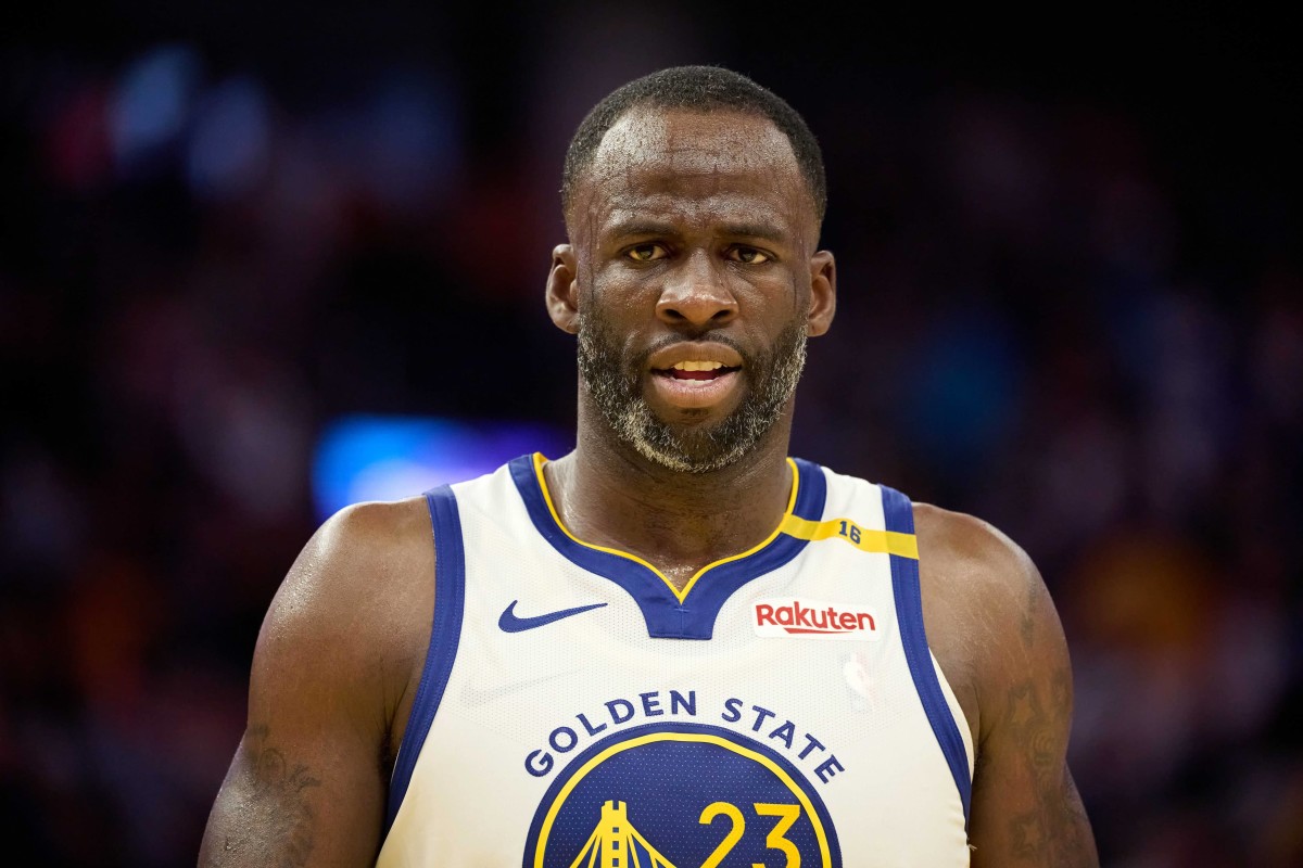 Apr 13, 2025; San Francisco, California, USA; Golden State Warriors forward Draymond Green (23) looks on against the LA Clippers as overtime expires at Chase Center.
