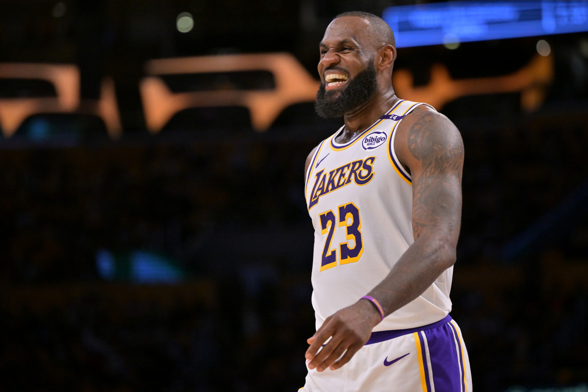 Los Angeles, California, USA; Los Angeles Lakers forward LeBron James (23) on the court during the game against the Minnesota Timberwolves at Crypto.com Arena. Mandatory Credit: Jayne Kamin-Oncea-Imagn Images
