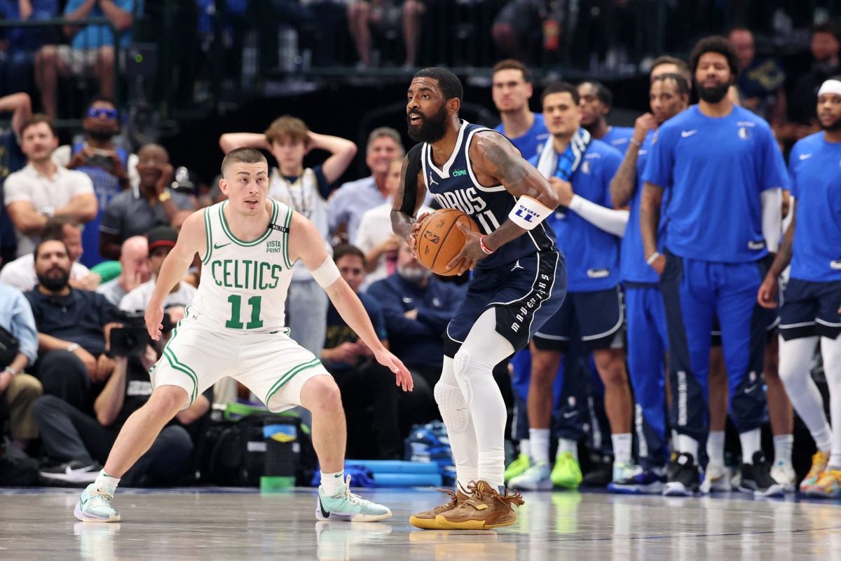 Kyrie Irving Admits He Considered - Mavericks Guard Kyrie Irving Controls The Ball Against Boston Celtics Guard Payton Pritchard During Game Three Of The 2024 Nba Finals At American Airlines Center