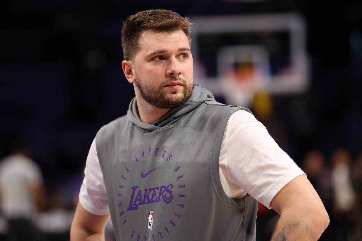 Los Angeles Lakers guard Luka Doncic (77) looks on before a game two of first round for the 2024 NBA Playoffs against the Minnesota Timberwolves at Crypto.com Arena.
