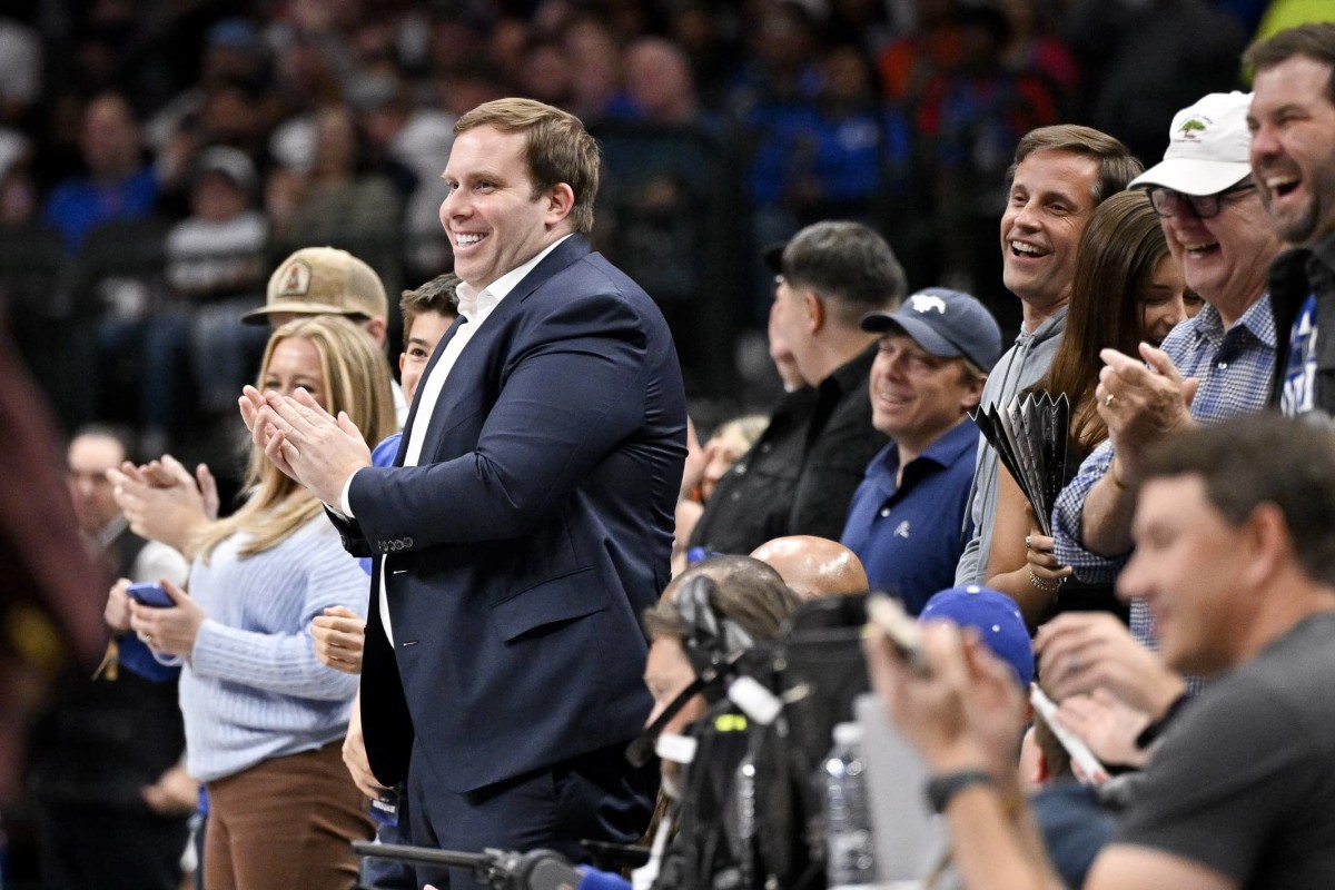 Nov 27, 2024; Dallas, Texas, USA; Dallas Mavericks governor Patrick Dumont looks on during the second quarter of the game between the Mavericks and the New York Knicks at the American Airlines Center. Mandatory Credit- Jerome Miron-Imagn Images