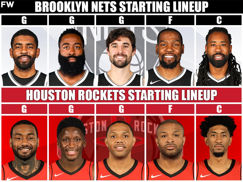 Nets Starting Lineup vs. Rockets Starting Lineup