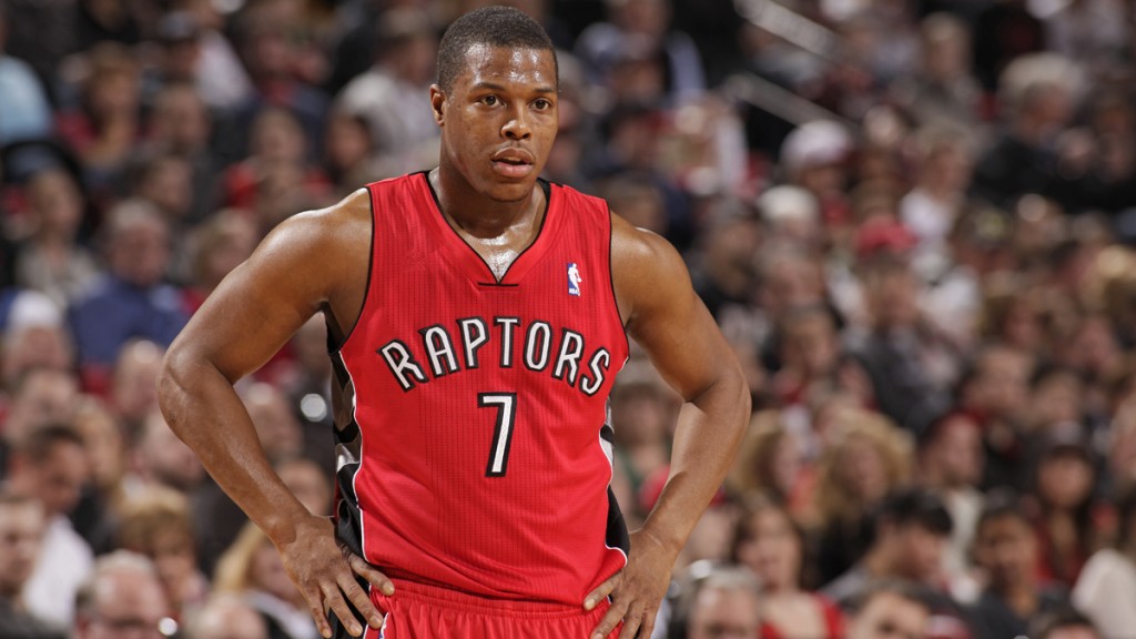 PORTLAND, OR - FEBRUARY 1: Kyle Lowry #7 of the Toronto Raptors during the game against the Portland Trail Blazers on February 1, 2014 at the Moda Center Arena in Portland, Oregon. NOTE TO USER: User expressly acknowledges and agrees that, by downloading and or using this photograph, user is consenting to the terms and conditions of the Getty Images License Agreement. Mandatory Copyright Notice: Copyright 2014 NBAE (Photo by Cameron Browne/NBAE via Getty Images)