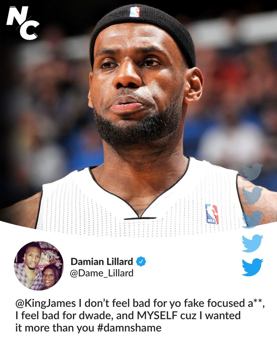 <em></figure>
<p>It seems like Dame was very disappointed in The King when the Heat couldn’t beat the Dallas Mavericks 10 years ago. He wasn’t happy about James’ performances and let it all out on Twitter. </p>
<p>10 years later, Dame finds himself in a position to join Bron and Anthony Davis in Los Angeles. If the Lakers somehow pulled off this move, they will be instant favorites to win the championship again.</p>
<p>Even though Dame has been loyal to his team all these years, <a href=