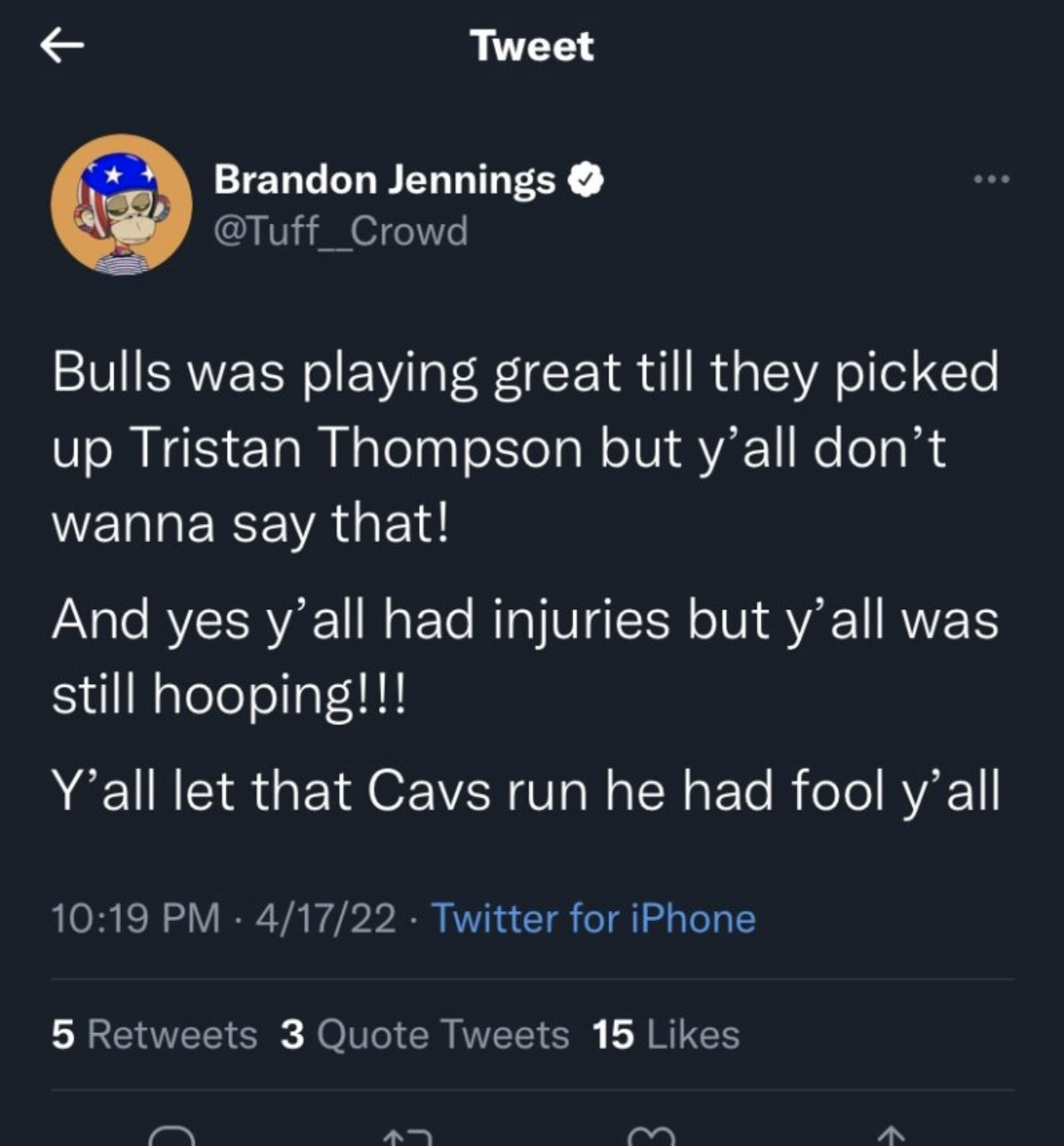 Brandon Jennings tweet