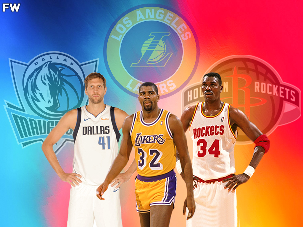 Magic Johnson, Dirk Nowitzki, Hakeem Olajuwon