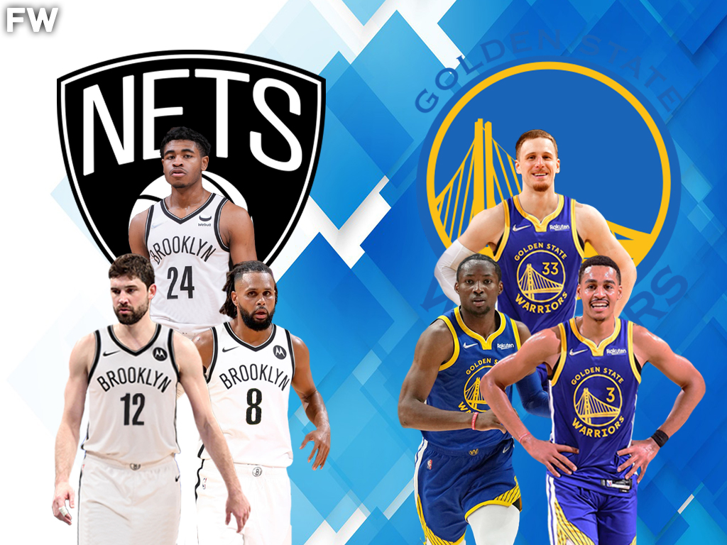 Nets vs. Warriors benches