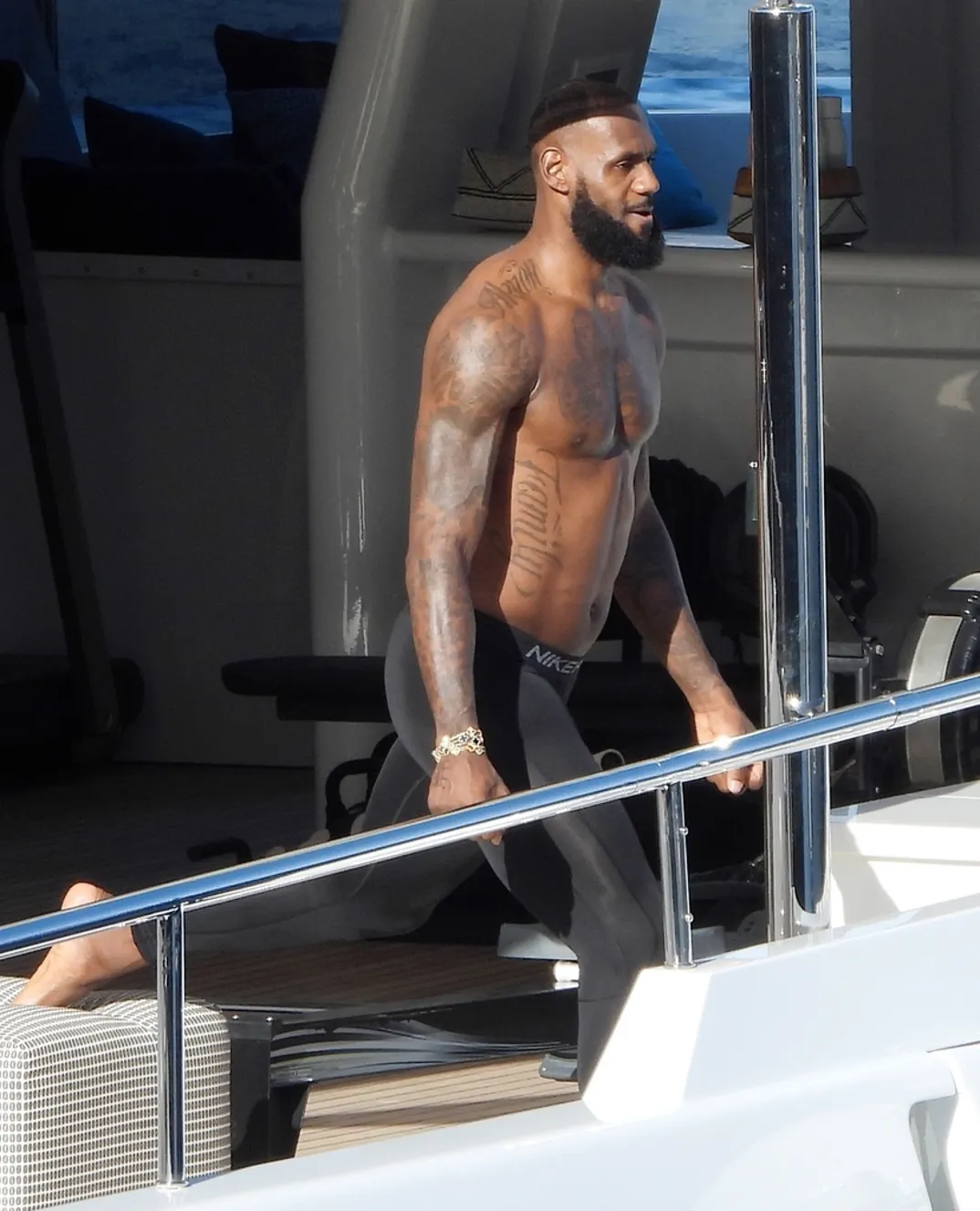 LeBron James working out