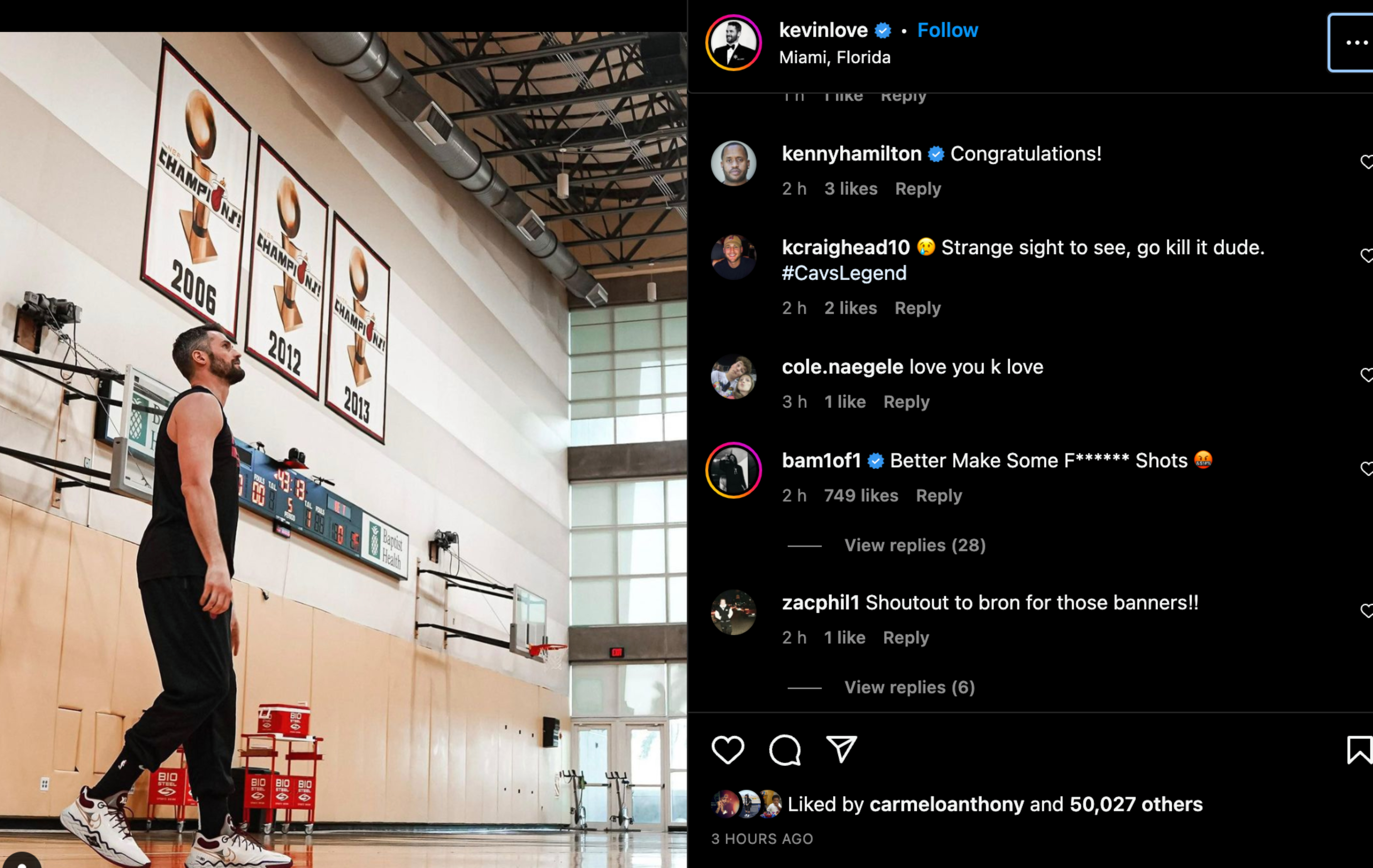 Credit: kevinlove/Instagram