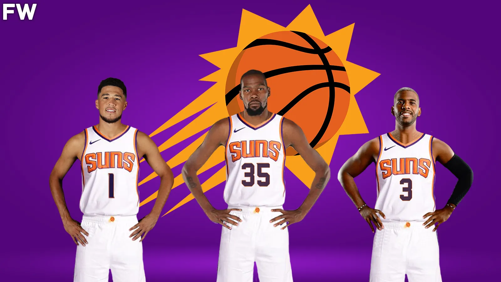 Devin Booker, Kevin Durant, and Chris Paul