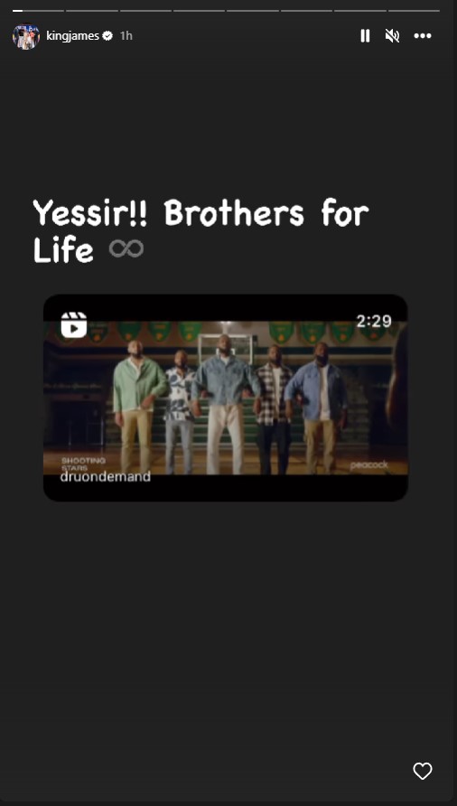 LeBron's Instagram story about his movie.