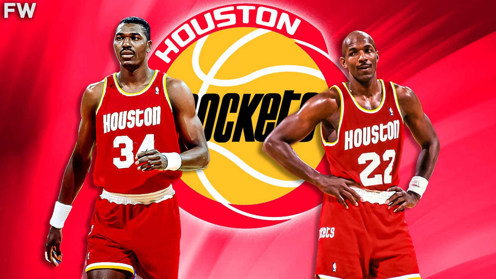 Hakeem Olajuwon and Clyde Drexler