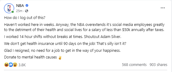 NBA Facebook Adam Silver