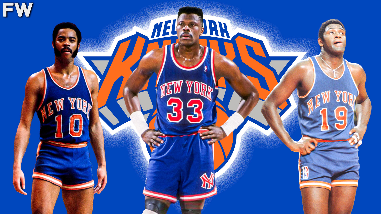 Walt Frazier, Patrick Ewing, Willis Reed - New York Knicks Big 3