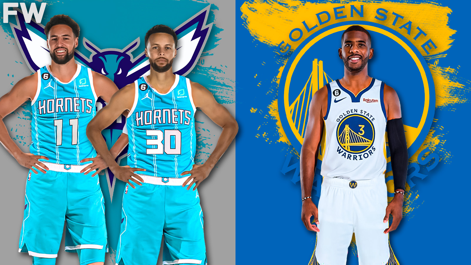 Klay Thompson, Stephen Curry, and Chris Paul