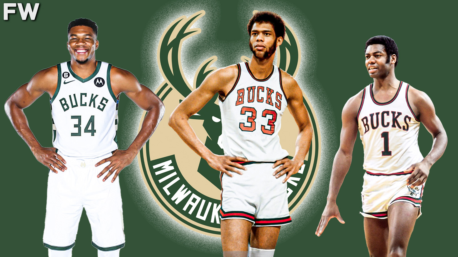 Giannis Antetokounmpo, Kareem Abdul-Jabbar, Oscar Robertson - Milwaukee Bucks Big 3