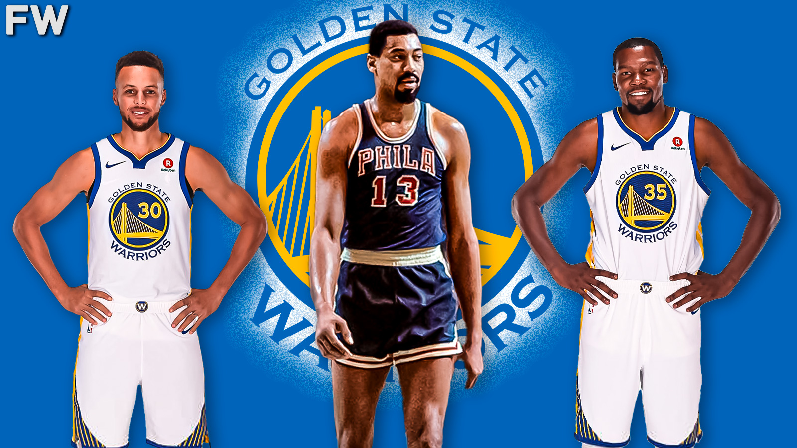 Stephen Curry, Wilt Chamberlain, Kevin Durant - Golden State Warriors Big 3