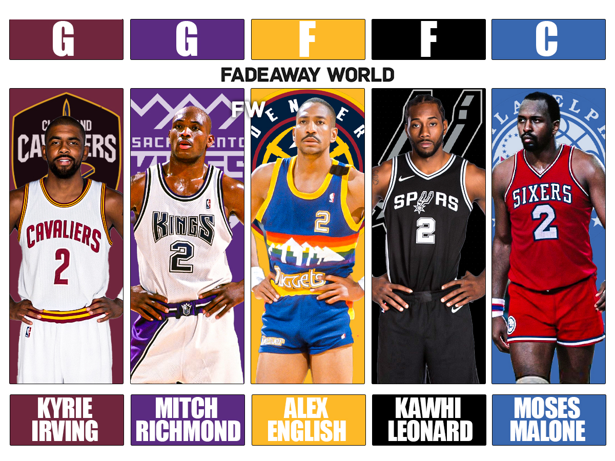 All-Time No. 2 Starting Lineup: Kyrie Irving, Mitch Richmond, Alex English, Kawhi Leonard, Moses Malone