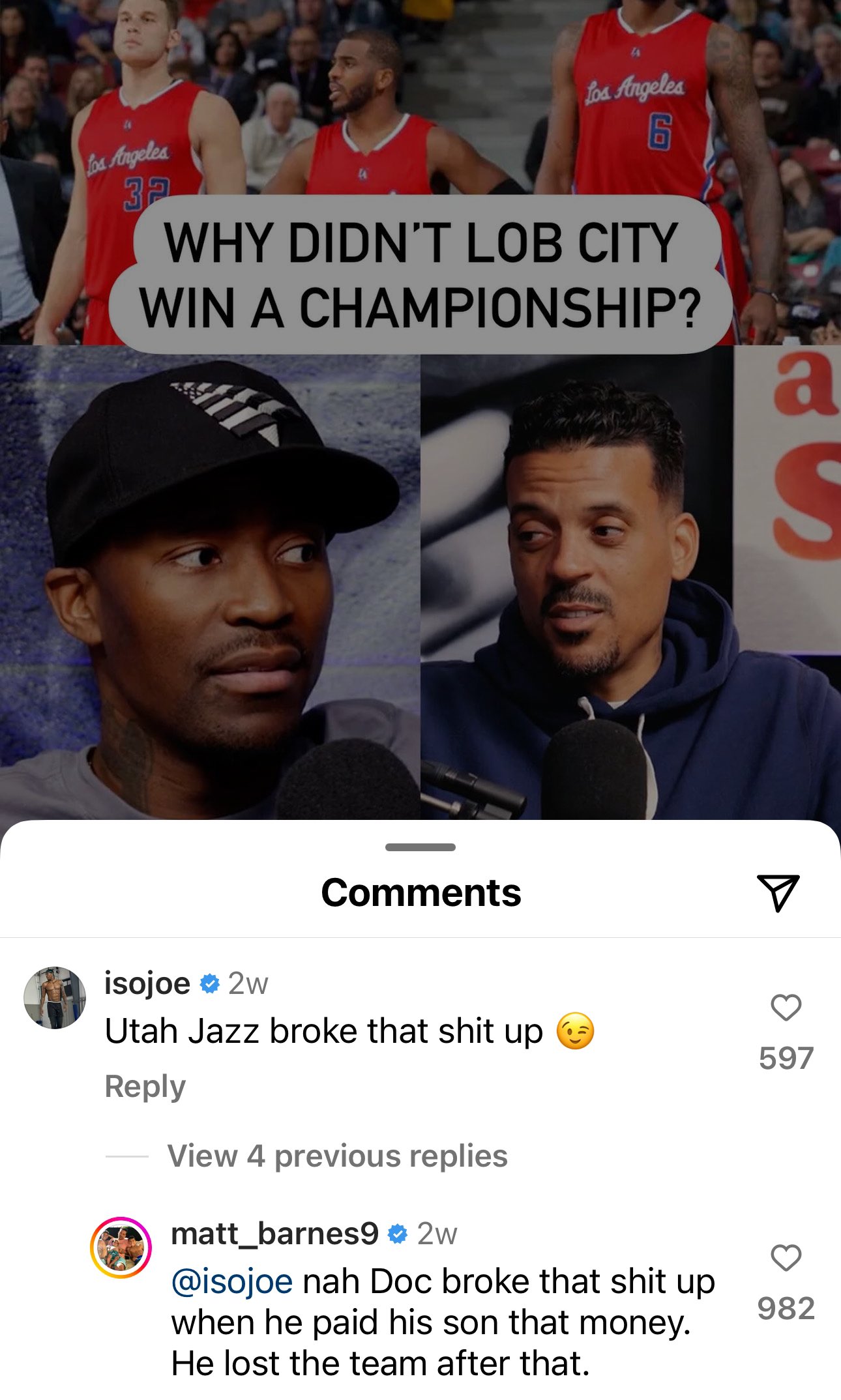 Matt Barnes Instagram